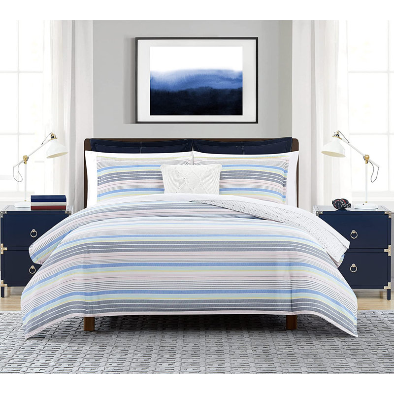 Tommy Hilfiger Island Stripe Comforter Set Navy & Reviews Wayfair